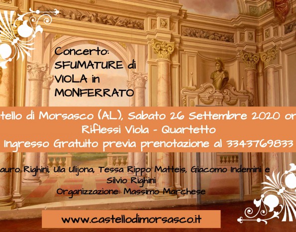Il "Quartetto Riflessi Viola" in concerto al castello di Morsasco